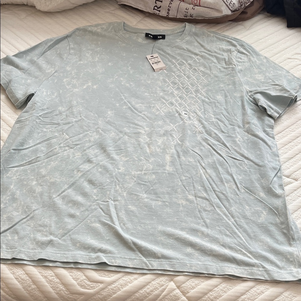 Express Light Blue Patterned Tee